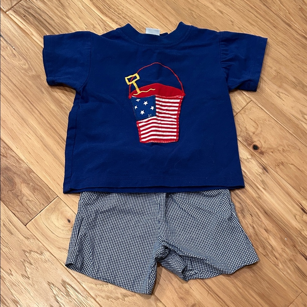 Kids Patriotic Blue and White Matching Set